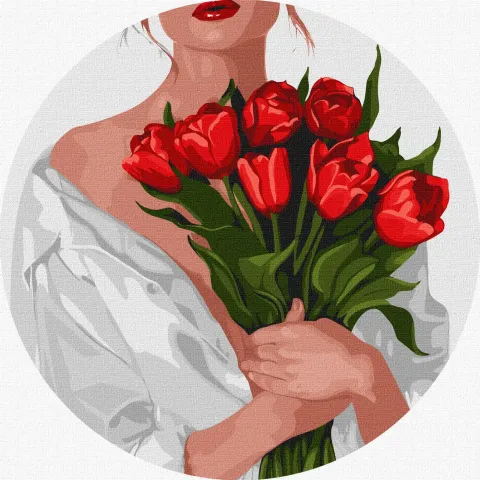 Malowanie po numerach - Dziewczyna z tulipanami ©art_selena_ua