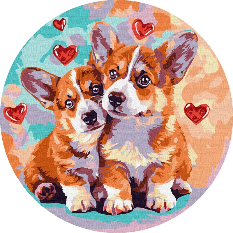 Malowanie po numerach - Para corgi ©art_selena_ua