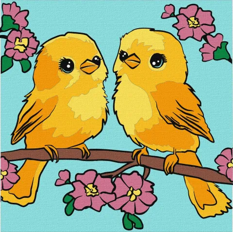Malowanie po numerach - Tęczowe ptaki ©art_selena_ua