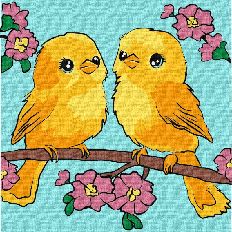 Malowanie po numerach - Tęczowe ptaki ©art_selena_ua