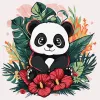 Malowanie po numerach - Panda w tropikach ©art_selena_ua