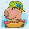Malowanie po numerach - Kapibara i hot dog