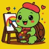Malowanie po numerach - Żółwik artysta ©art_selena_ua
