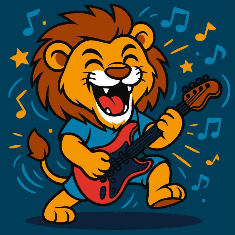 Malowanie po numerach - Lew z gitarą ©art_selena_ua