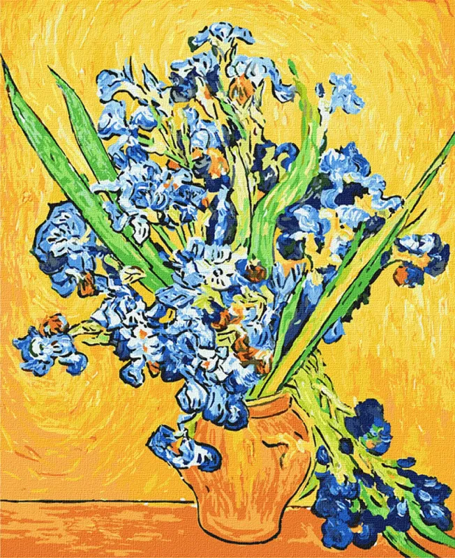 Malowanie po numerach - Wazon z irysami. Van Gogh