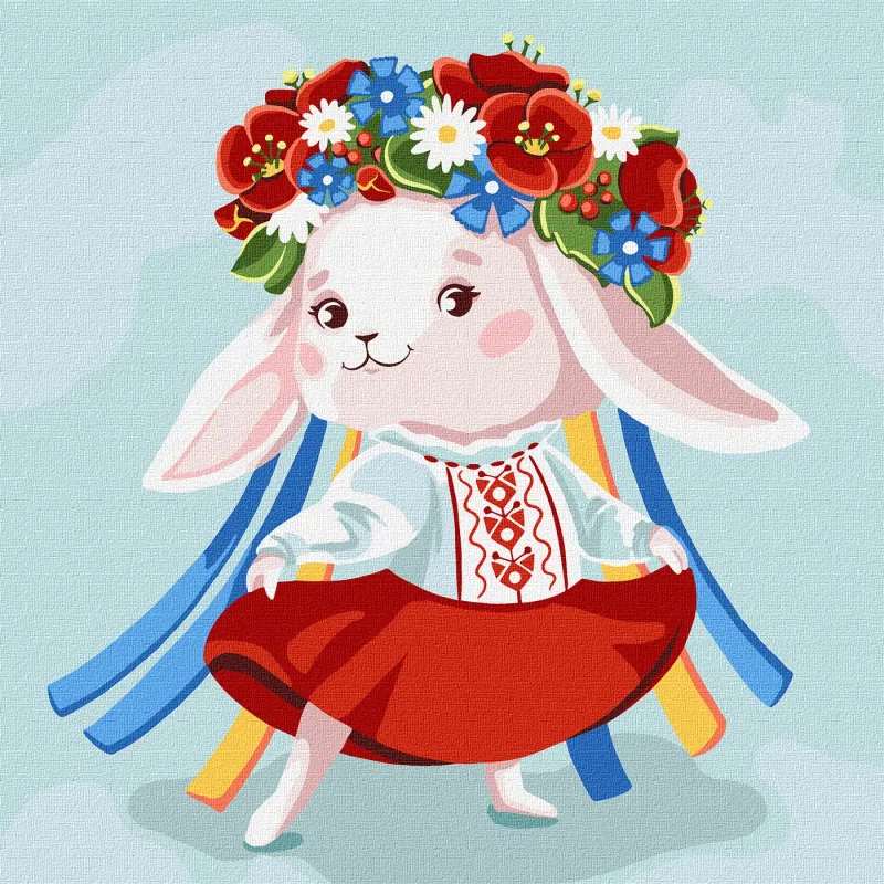 Malowanie po numerach - Zajączek-Ukrainka ©Kateryna Waleryjewa