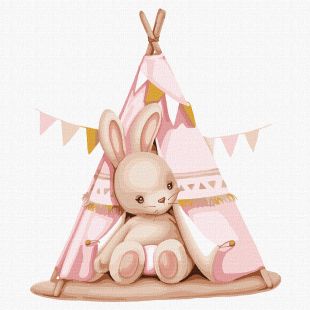 Malowanie po numerach - Królik w wigwamie ©tanya_bonya