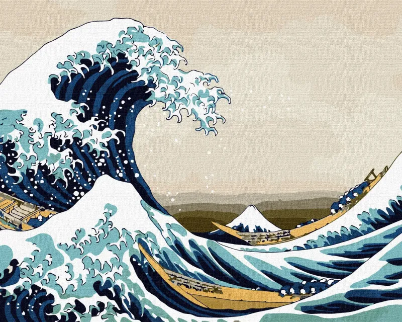 Malowanie po numerach - Wielka fala w Kanagawie ©Katsusika Hokusai