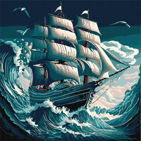 Malowanie po numerach - Sztorm na morzu ©art_selena_ua
