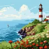 Malowanie po numerach - Latarnia morska na horyzoncie ©art_selena_ua