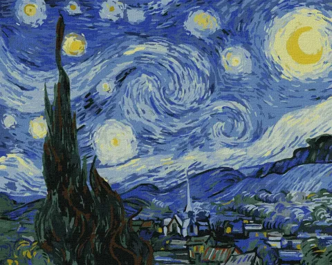 Malowanie po numerach - Gwiaździsta noc ©Vincent van Gogh