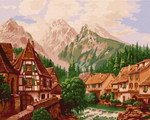 Malowanie po numerach - Miasto w górach ©Siergiej Łobach