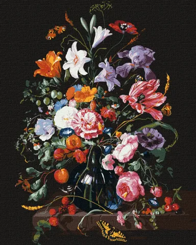Malowanie po numerach - Wazon z kwiatami i jagodami ©Jan Davidsz. de Heem