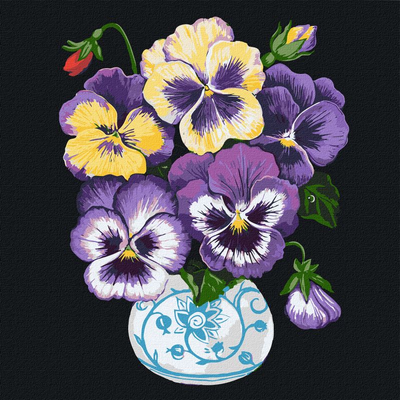 Malowanie po numerach - Bratki ©kovtun_olga_art