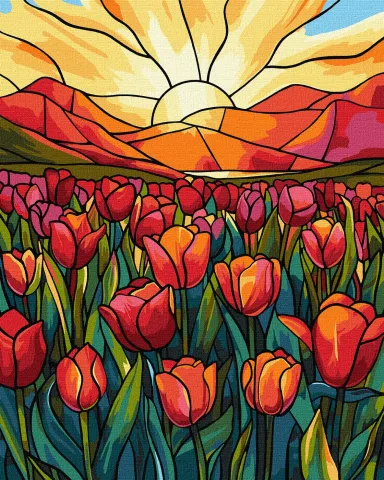 Malowanie po numerach - Pole tulipanów ©art_selena_ua