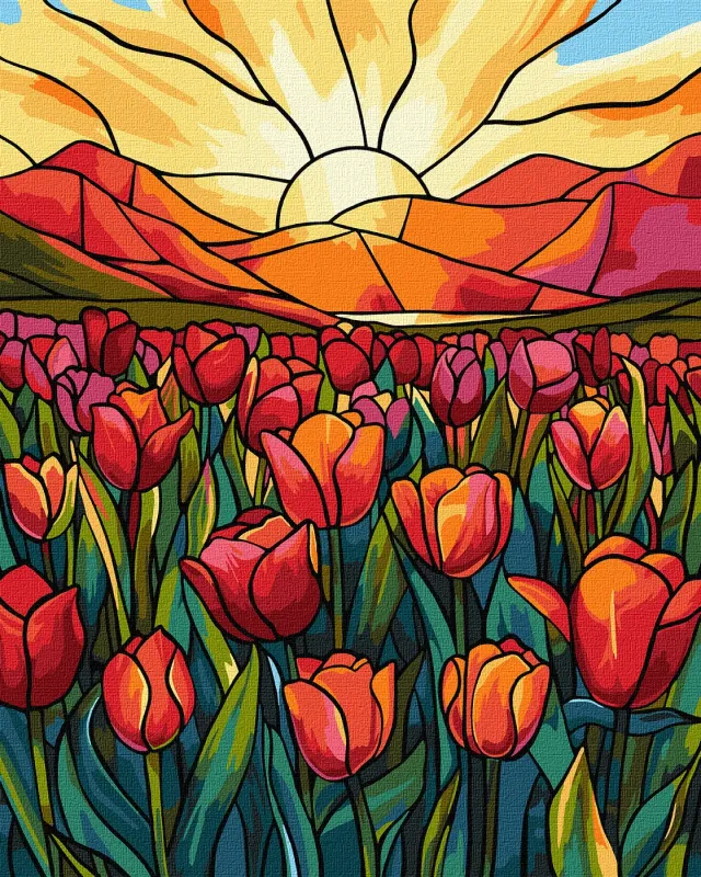 Malowanie po numerach - Pole tulipanów ©art_selena_ua