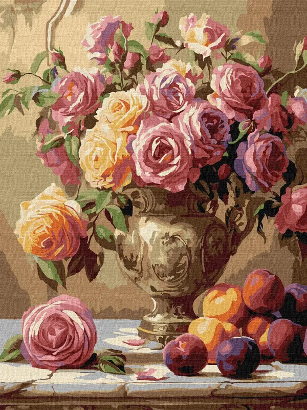 Malowanie po numerach - Wielobarwne róże ©sophiia_іllustrations