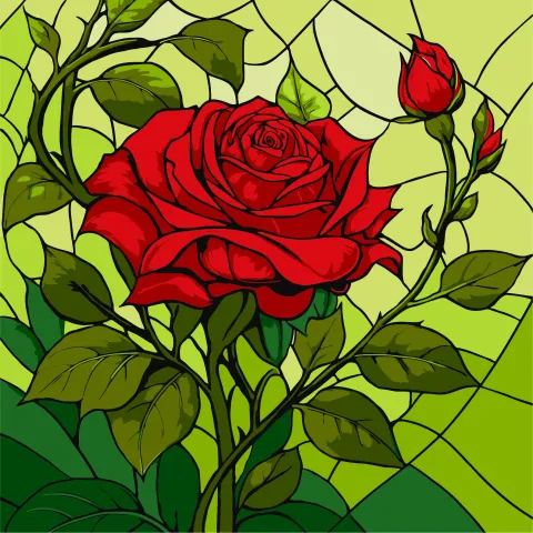 Malowanie po numerach - Witraż. Róża ©art_selena_ua