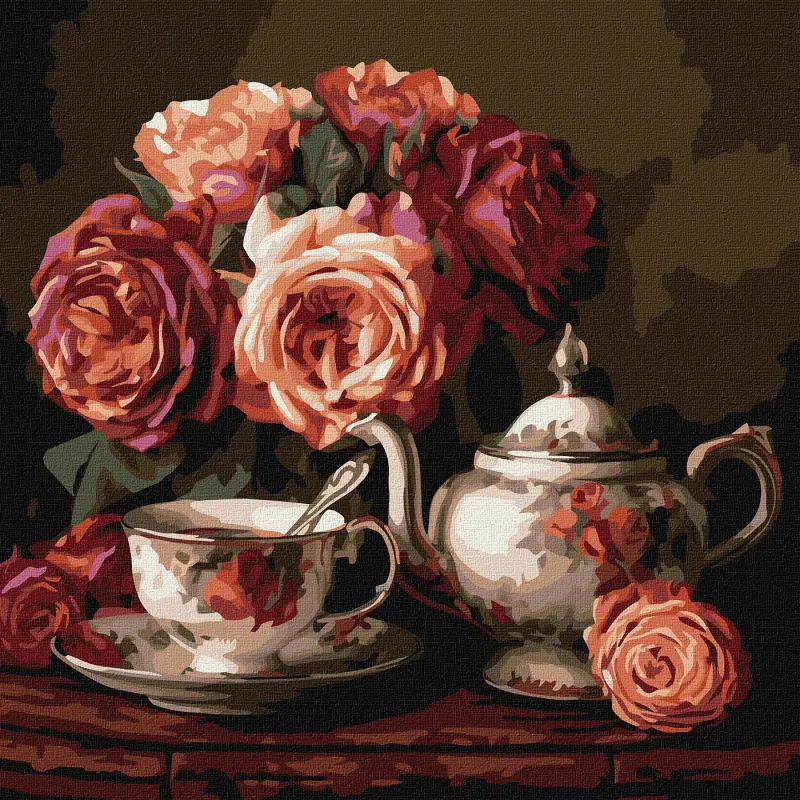 Malowanie po numerach - Róże w ciemności ©art_selena_ua