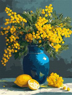 Malowanie po numerach - Mimoza i cytryny ©art_selena_ua