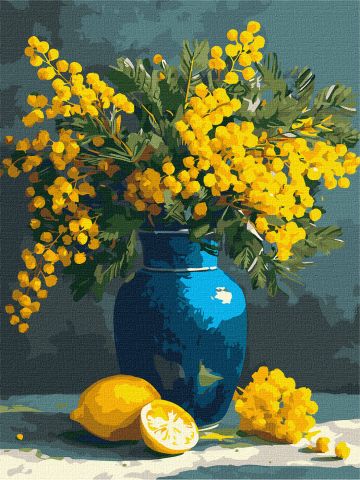 Malowanie po numerach - Mimoza i cytryny ©art_selena_ua