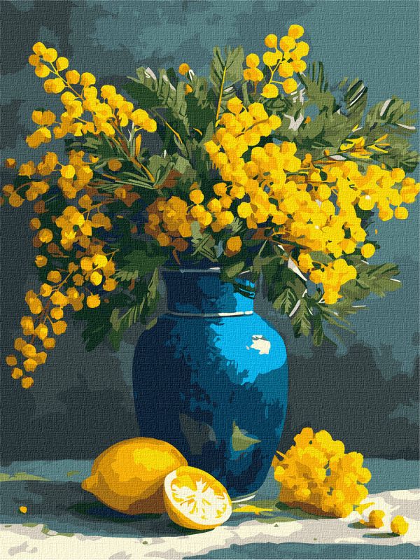 Malowanie po numerach - Mimoza i cytryny ©art_selena_ua