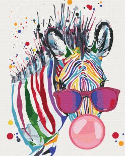 Malowanie po numerach - Jasna zebra