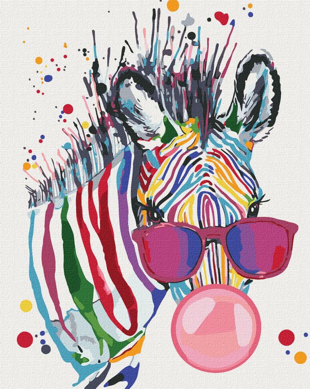 Malowanie po numerach - Jasna zebra