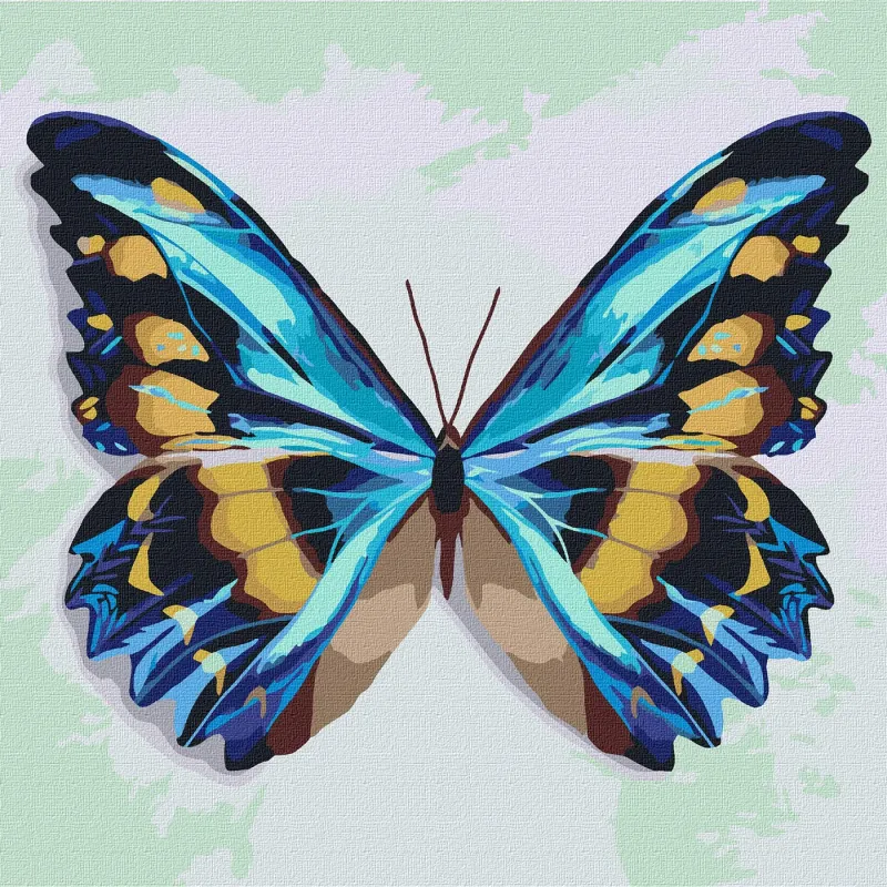 Malowanie po numerach - Błękitny motyl