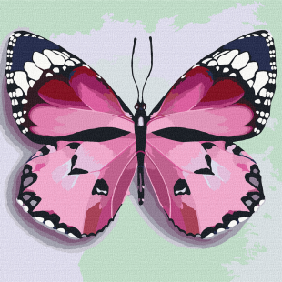 Malowanie po numerach - Różowy motyl