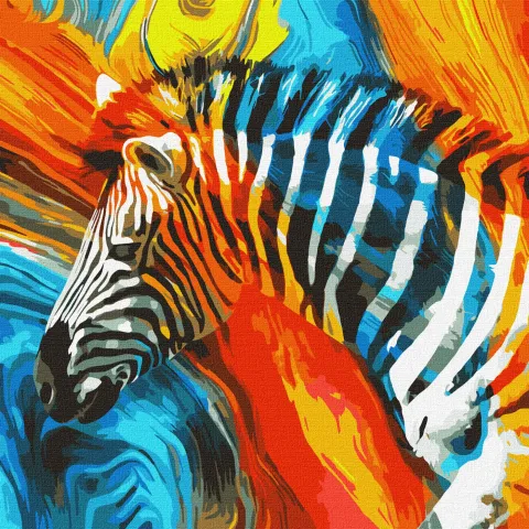 Malowanie po numerach - Kolorowa zebra