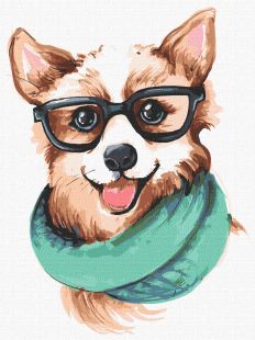 Malowanie po numerach - Stylowe corgi