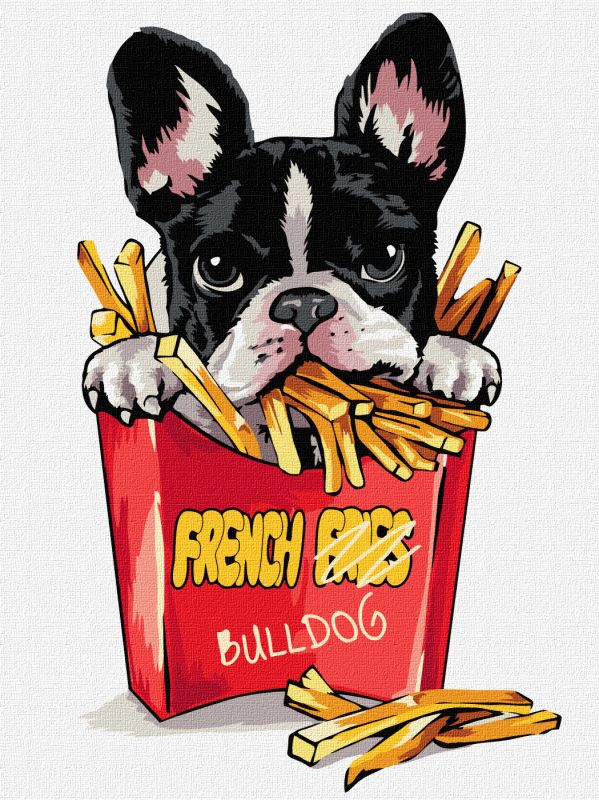 Malowanie po numerach - Mały buldog