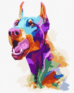 Malowanie po numerach - Doberman pop-art
