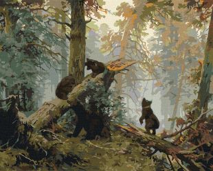 Malowanie po numerach - Poranek w sosnowym lesie ©I. Shishkin i K. Savitsky