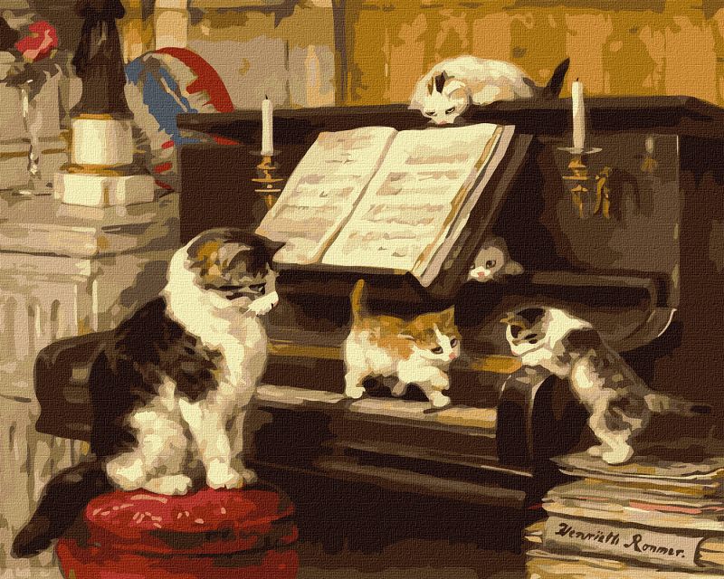 Malowanie po numerach - Lekcje gry na pianinie ©Henriette Ronner-Knip
