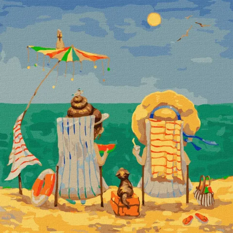Malowanie po numerach - W leżakach ©Katya Dudnik