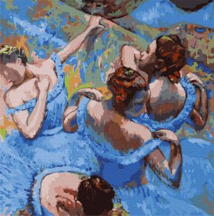 Malowanie po numerach - Niebiescy tancerze ©Edgar Degas