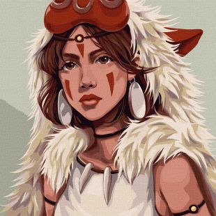 Malowanie po numerach - Księżniczka Mononoke ©lien_illustration