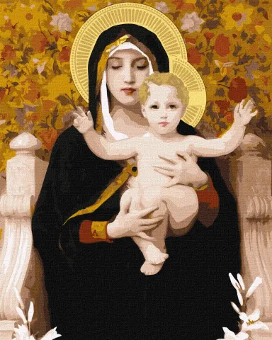 Malowanie po numerach - Madonna z liliami ©William Bouguereau