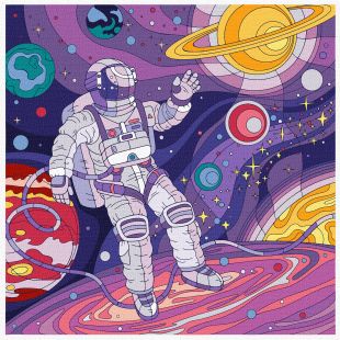 Malowanie po numerach - Podróż w kosmos ©Liliia Osinska