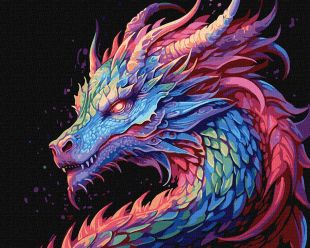 Malowanie po numerach - Kolorowy smok ©art_selena_ua