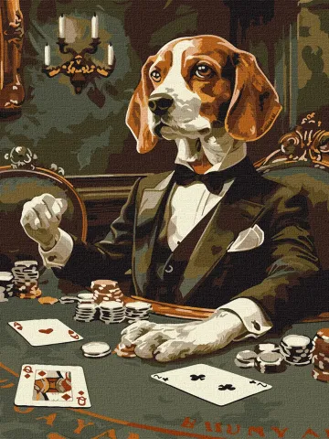 Malowanie po numerach - Hazardowy beagle ©art_selena_ua