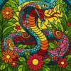 Malowanie po numerach - Witraż. Tropikalna kobra ©art_selena_ua