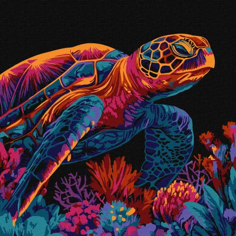 Malowanie po numerach - Tajemniczy żółw ©art_selena_ua