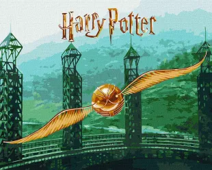 Malowanie po numerach - Harry Potter: Złoty Znicz z farbami metalicznymi extra ©Warner Bros.