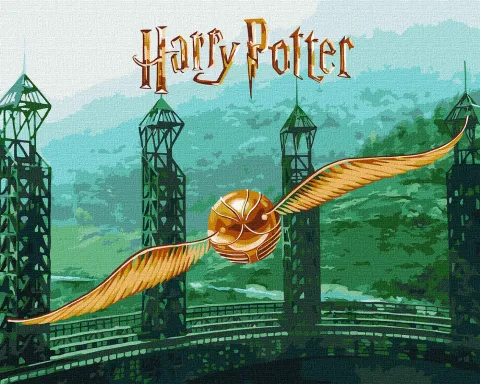Malowanie po numerach - Harry Potter: Złoty Znicz z farbami metalicznymi extra ©Warner Bros.
