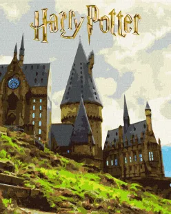 Malowanie po numerach - Harry Potter: Krajobraz Hogwartu z metalicznymi farbami ©Warner Bros.