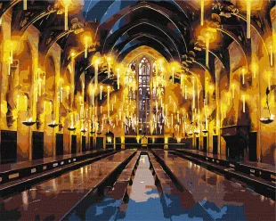 Malowanie po numerach - Harry Potter: Wielka Sala z metalicznymi farbami ©Warner Bros.