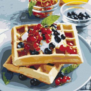 Malowanie po numerach - Gofry Belgijskie z Jagodami ©alonka_good